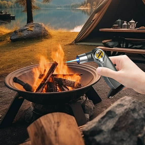 weibbin Windproof Lighters Outdoor Lighters - Torch Lighters -Windproof Refillable Lighter-Adjust Flame-Used For Barbecue Kitchen Fireplace Candles Etc-Gas Included- Gift for Father's Day