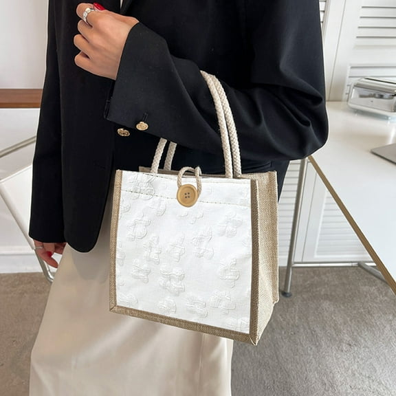 weibbin Women Tote Bag, Casual Tote's Handbag Embroidered Personalized Bento Bag, Reusable Grocery Bags Shopping Bags