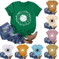 thumbnail image 1 of HongQid Womens Crew Neck Blouse Sunflower Print Short Sleeve Basic T Shirt Soft Graphic Tee Summer Beach Vacation Tops, 1 of 6