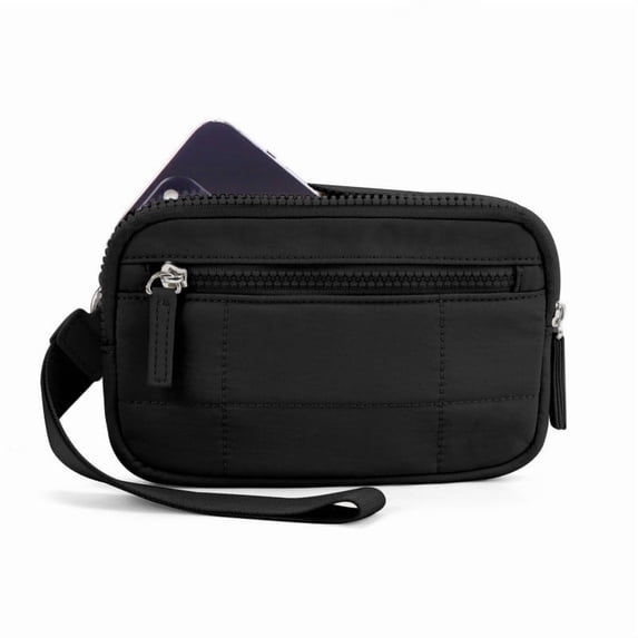 weibbin Wristlet Wallets for Women, Quilted Nylon Wallet with Zipper Pouches, Card Holder & Phone Organizer