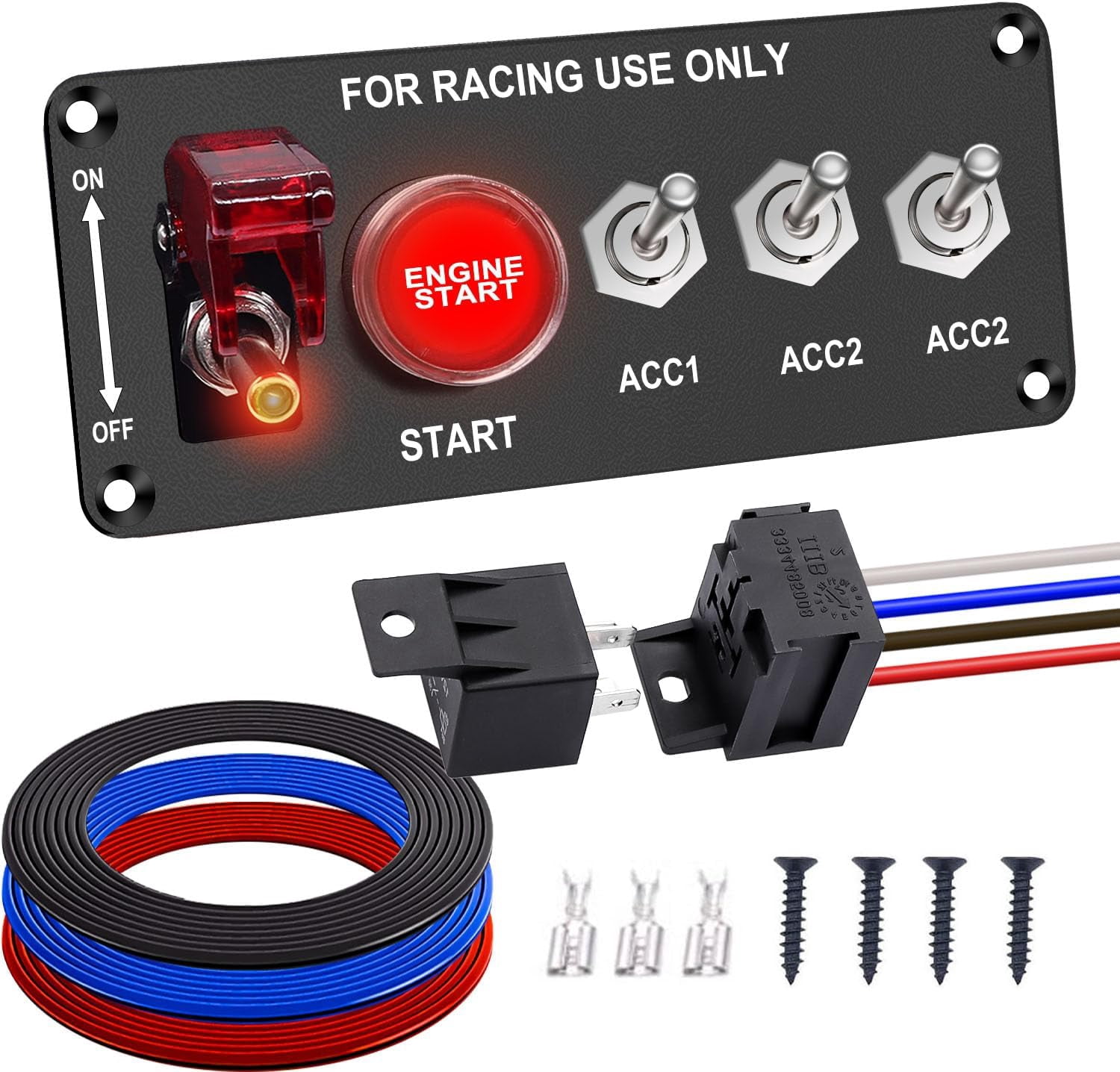 weideer 5 in 1 Ignition Switch Panel Push Start Ignition kit 12V 30A ...