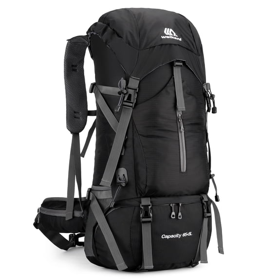 weikani Water resistant Hiking Backpack, 70L Climbing Camping Travel Daypack with Rain Cover Two Shoulder Bag for Outdoor Adventures