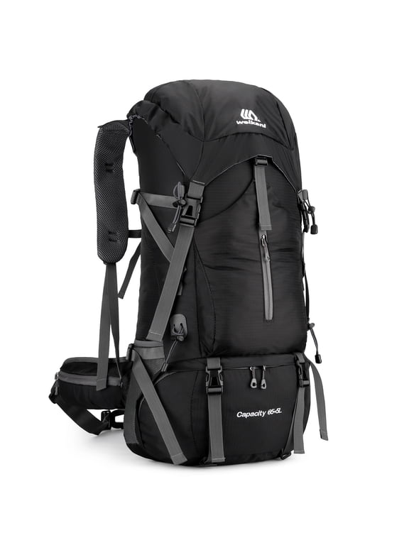 Water resistant Hiking Backpack, 70L Climbing Camping Travel Daypack with Rain Cover Two Shoulder Bag for Outdoor Adventures