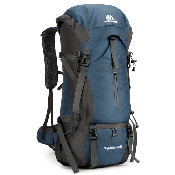 weikani Water-resistant Hiking Backpack 70L with Rain Cover for Climbing Camping Travel Daypack