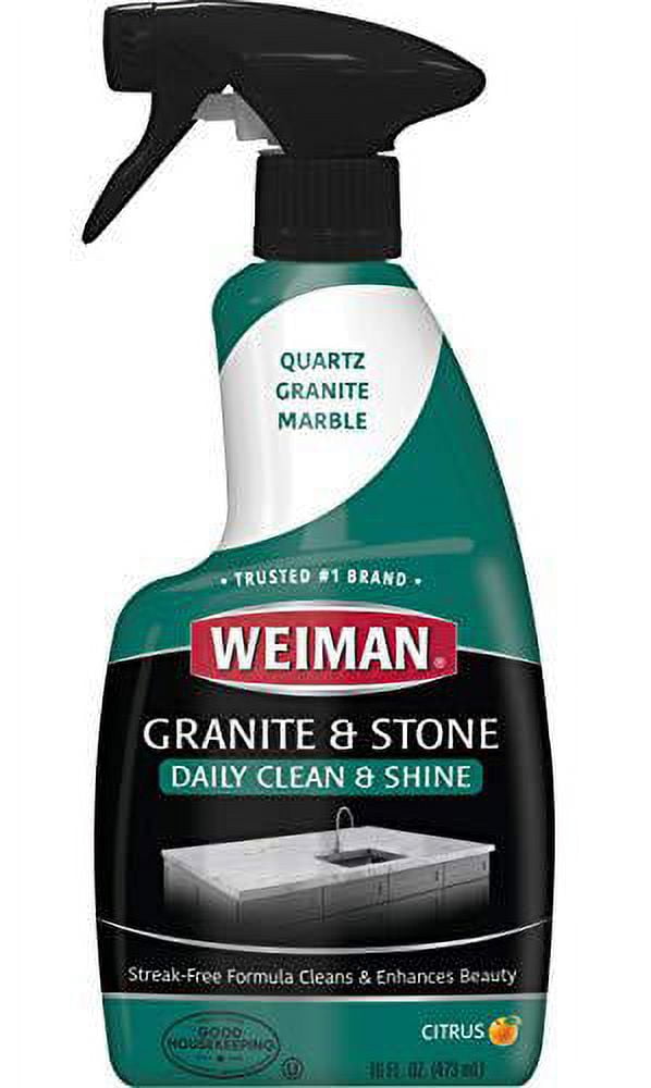 weiman granite cleaner & polish 16 ounce non toxic daily use marble