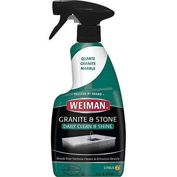 weiman granite cleaner & polish - 16 ounce - non toxic daily use marble soapstone quartz quartzite slate limestone corian laminate tile countertop