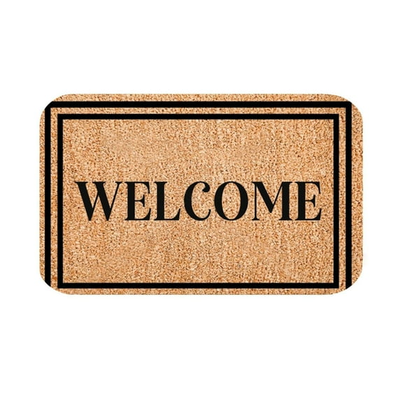 welcome mat outdoor Front Door Mat Outdoor Coconut Fiber Doormat,Household Entrance Mat Imitation Coconut Fiber Style Holiday Atmosphere Decorative Mat Enhancing Home Atmosphere