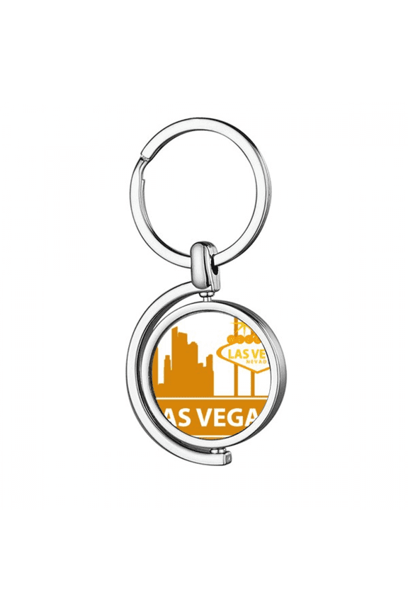 welcome to las vegas nevada amerotating keychain metal keyring holder
