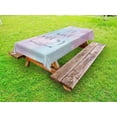 thumbnail image 1 of It is well with my soul Outdoor Tablecloth, Abstract Watercolor Style with Arrows Typography Inspired, Decorative Washable Fabric Picnic Tablecloth, 58 X 104 Inches, Pale Blue Pink Gray, by Ambesonne, 1 of 2