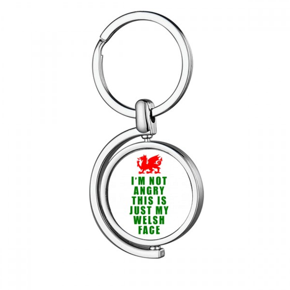 welsh femotional culture rotating keychain metal keyring holder