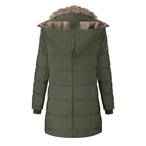 wendunide coats for women Womens Winter Lapel Button Long Trench Coat Jacket Ladies Overcoat Outwear Womens Fleece Jackets Army Green XL