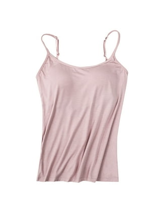 Pink Wind Bra Padded Cami Tanks Tops for Women Camisole with Built in Bra