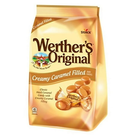 werther's original creamy caramel filled hard candies, 30 ounce bag, hard candy, bulk candy, individually wrapped candy caramels, caramel candy sweets, bag of candy, hard candy bulk