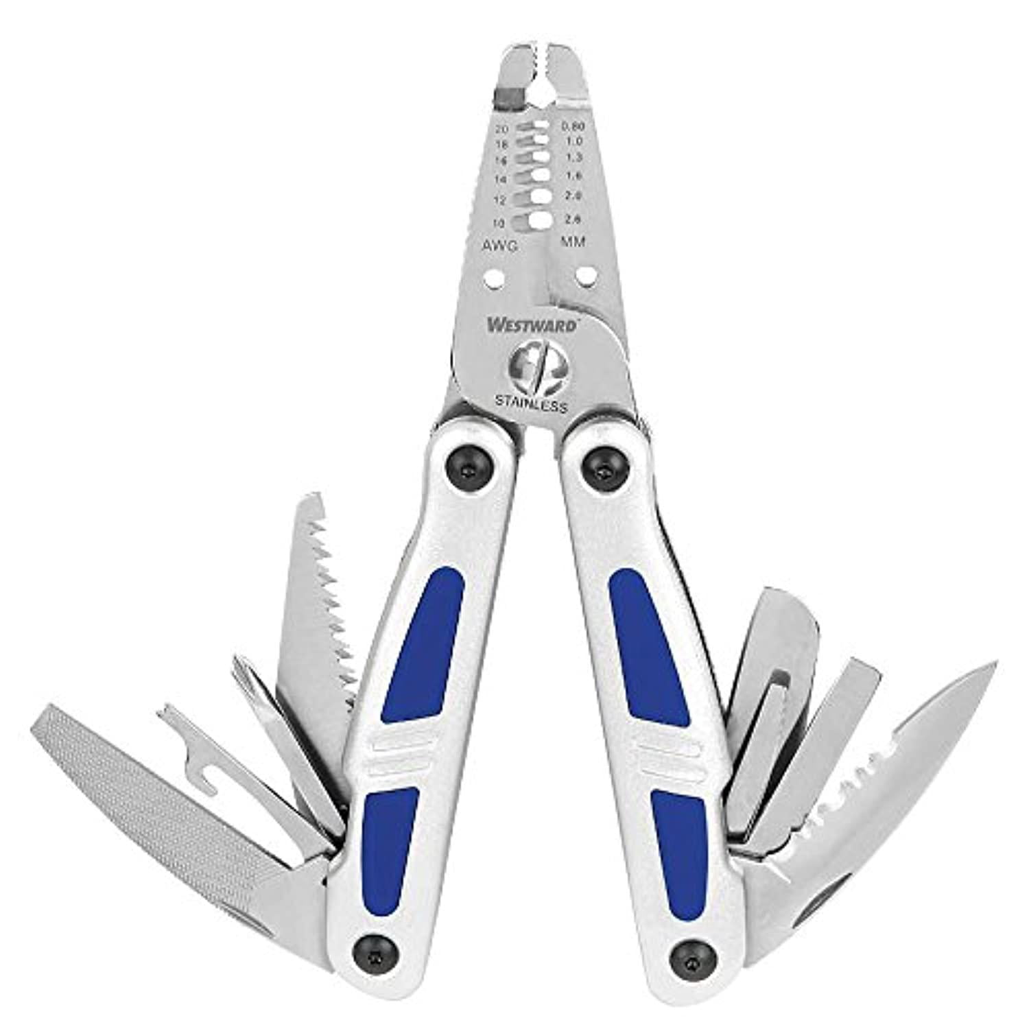 westward 6atv1 wire stripper multitool, ss, 12 function