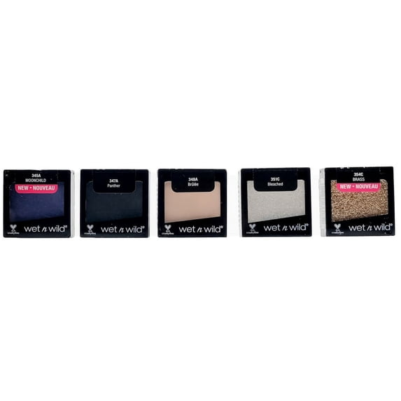 wet n wild EYESHADOW AND GLITTER 5pc set .06oz each