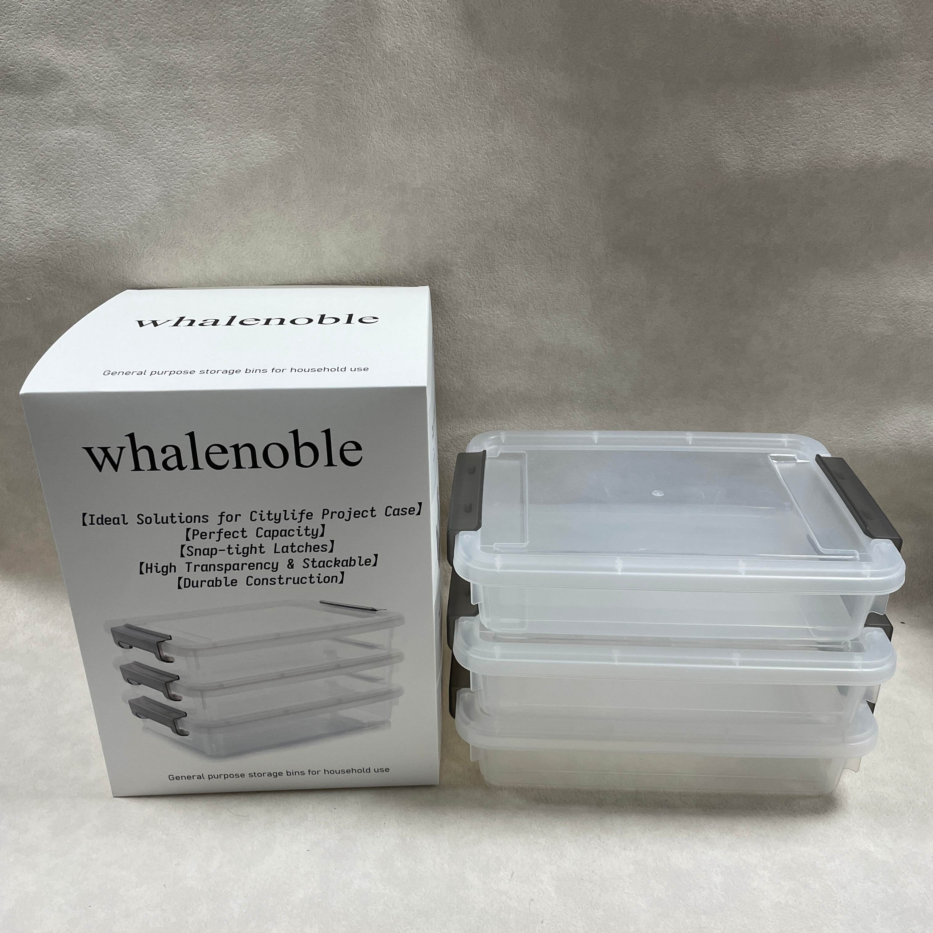 whalenoble General purpose storage bins for household use,Transparent Plastic Empty Multipurpose Tackle Box, First Aid, Sewing Kit, Arts Crafts Supplies Storage