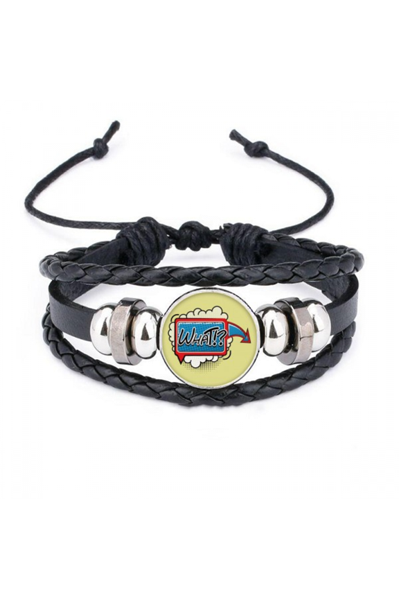 what boom box cloud art deco fashion bracelet braided leather woven wristband