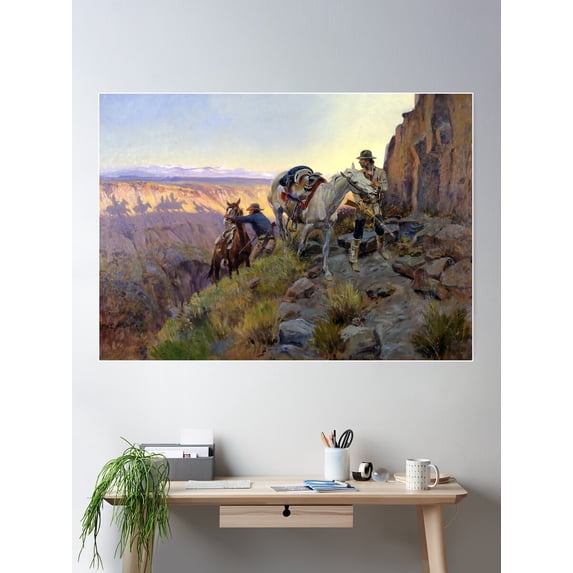 €Œwhen Shadows Hint Death†By Charles M Russell Poster Wall Art, Modern Wall Decor For Living Room Bedroom, 24x36 UNFRAMED