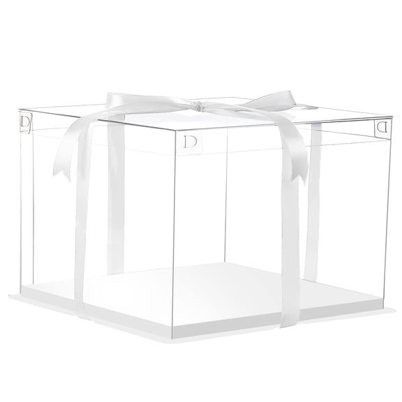 white-12x12x7inch-6Pcs Cake Boxes Disposable Containers for Birthday Wedding Party