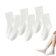thumbnail image 1 of Livease 6 Pairs White Ruffle Socks for Girl Women,Thin Mid Crew Frilly Socks, Ankle socks, Size 5-10, 1 of 8