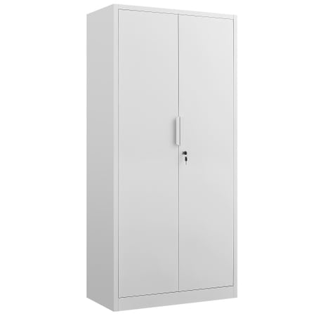 white 70-Inch 2-Door File Cabinet with Lock, 4 Adjustable Shelves, Heavy-Duty Steel Construction, for Commercial Office, Home Office, Legal Size & Letter File Storage, Organization Cabinet