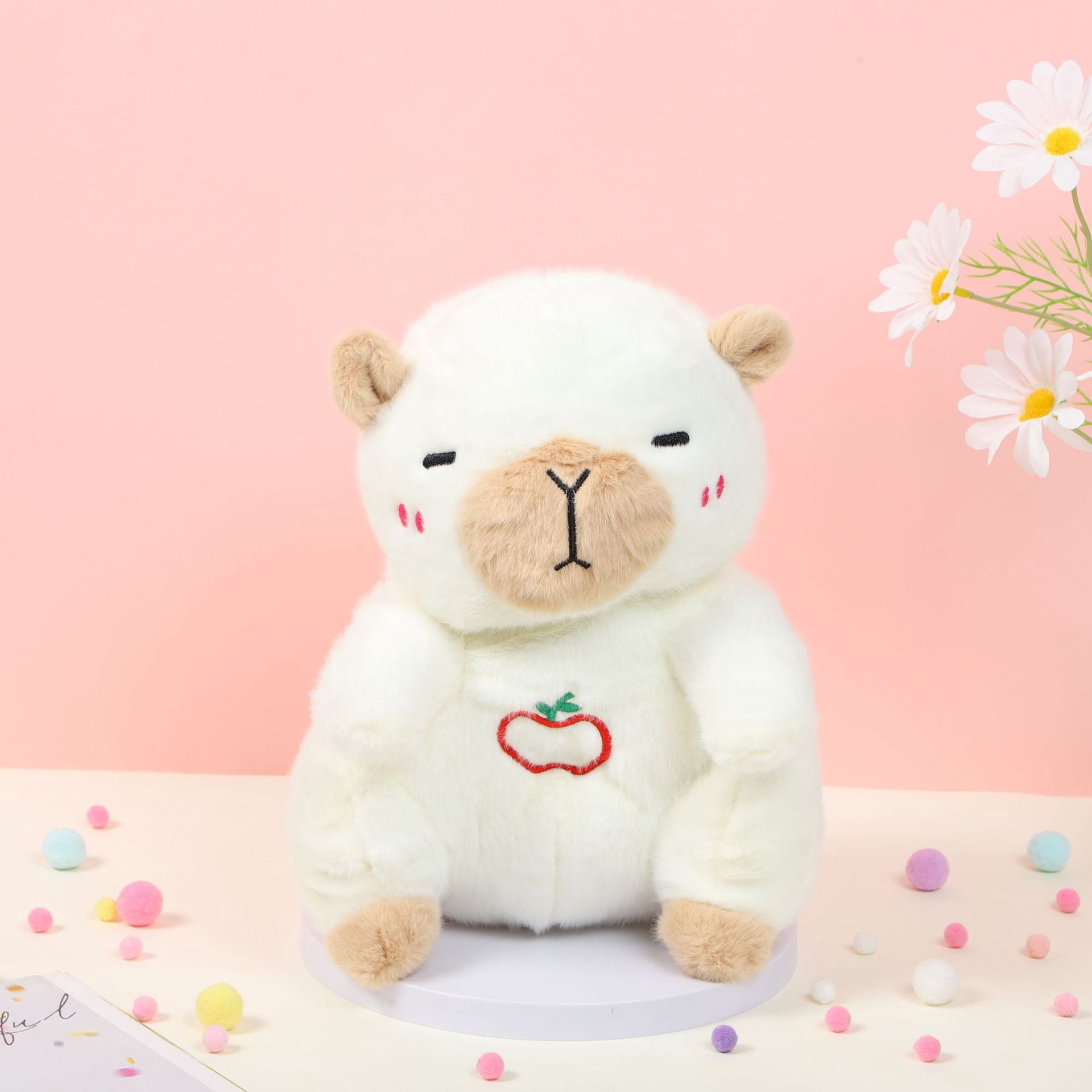 Off white Breathing Stuffed Animal, Anxiety Relief Sleeping Plush with ...