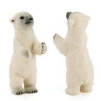 white Small Polar Bear Animal Model Figurine Realistic Arctic Creature Educational Toy For Kids Desktop Decoration