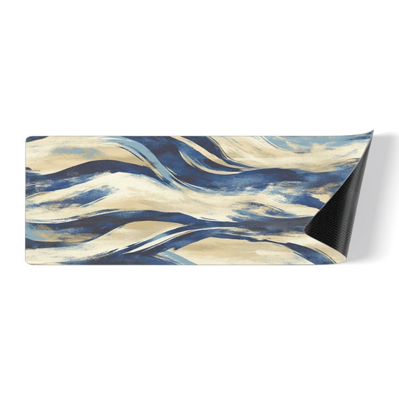 white and Black Alpine Rubber Sole Long Kitchen Mat