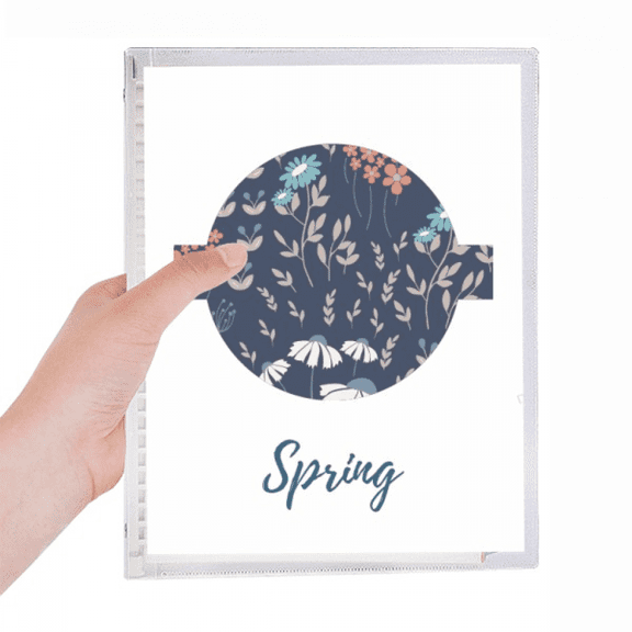 white blue flower paint notebook loose diary refillable journal statiry