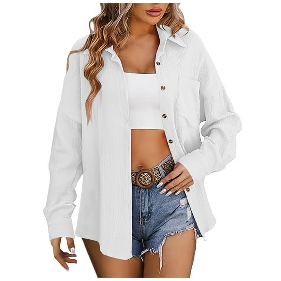 white button down shirt women