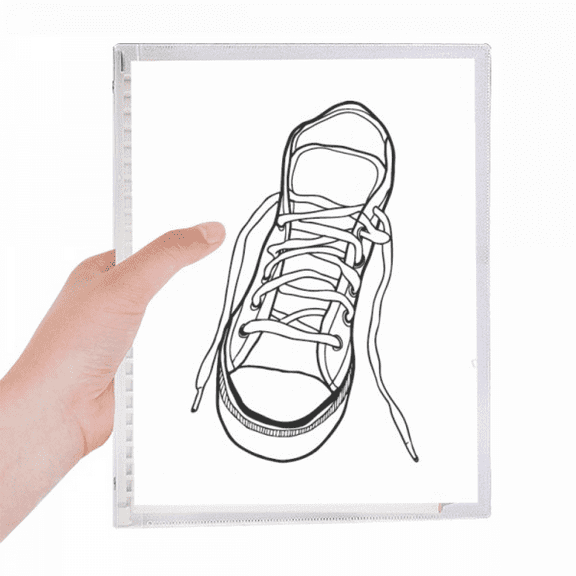 white canvas shoes painted notebook loose diary refillable journal statiry