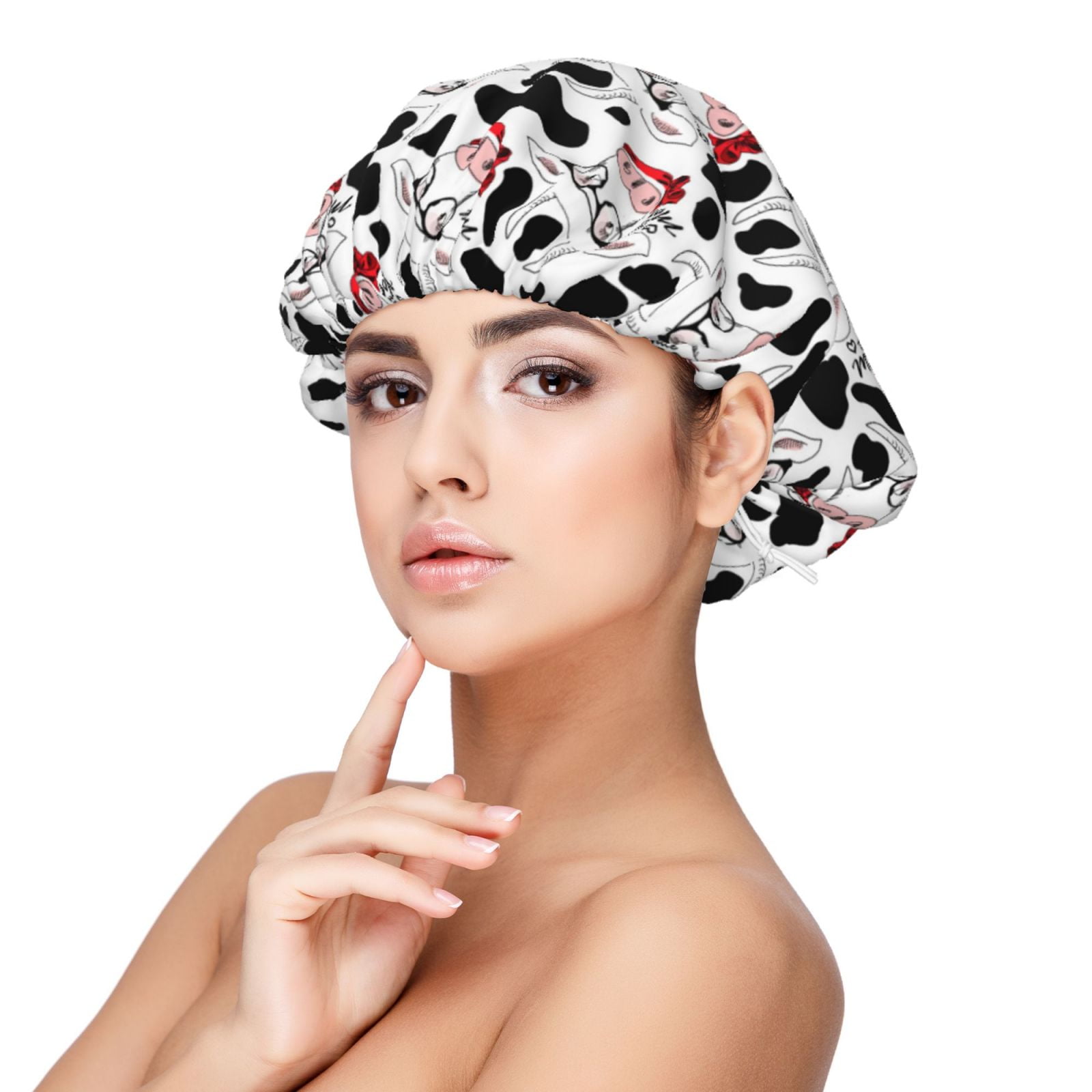 white cow glasses moo funny Silk Bonnet for Sleeping Women Men ...