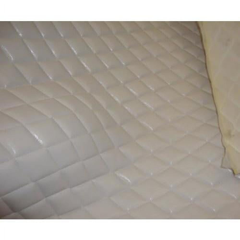 white faux leather quilted houston vinyl fabric with 3/8" foam backing