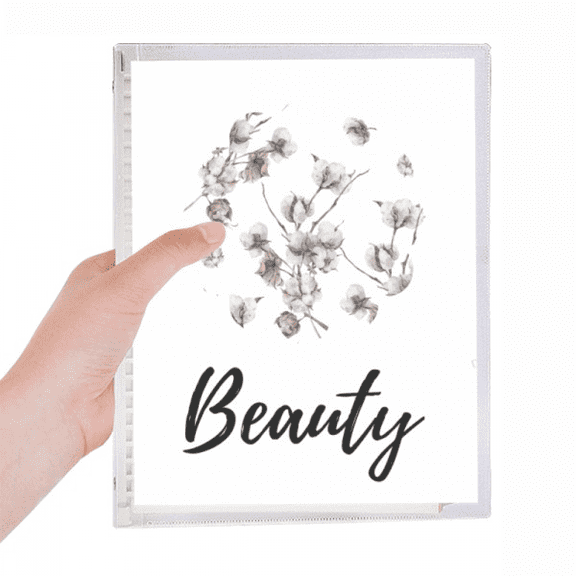 white flowers drawing art notebook loose diary refillable journal statiry