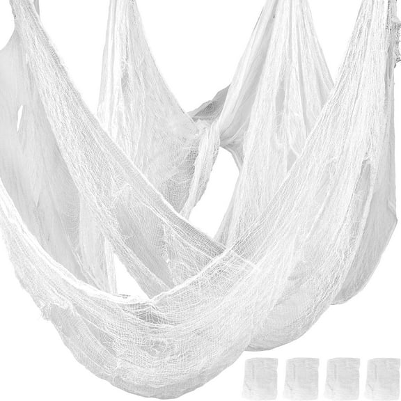 Set of 4 White 160" X 30" Halloween Creepy Decoration Party Door Window Cover