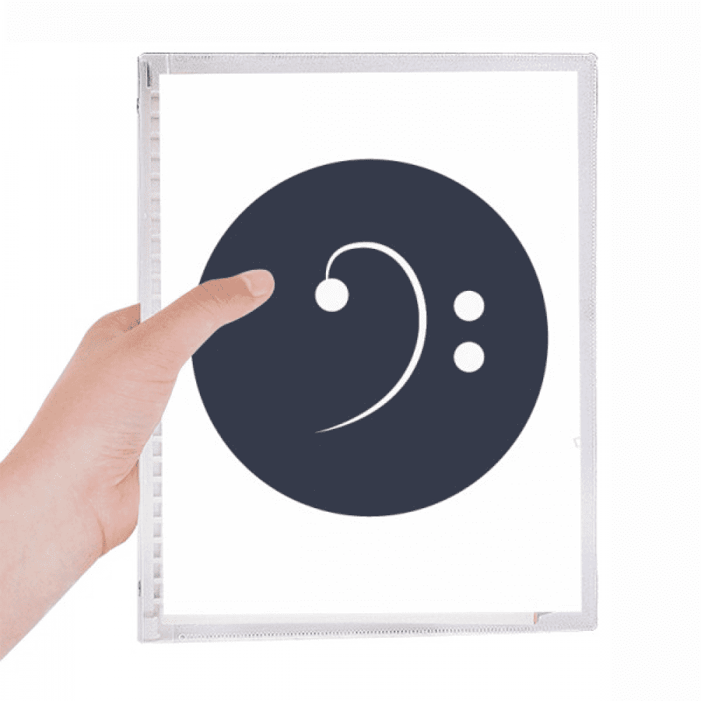 white music bass clef black notebook loose diary refillable journal statiry