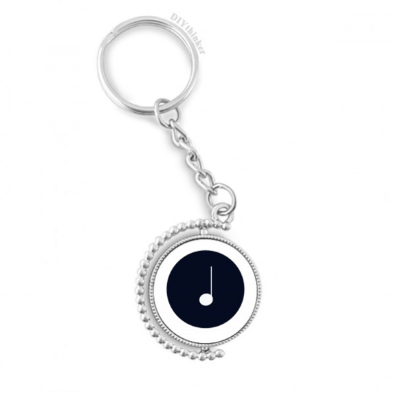 white music crotchet notes black rotatable keyholder disc accessories chain clip