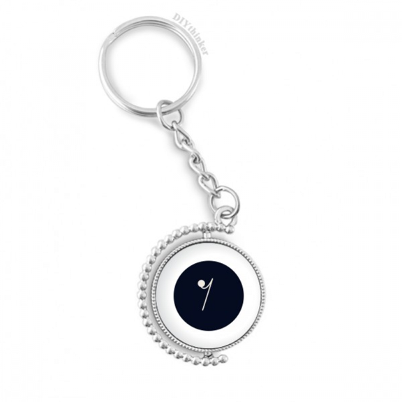 white music eighth rest black rotatable keyholder disc accessories chain clip