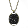 thumbnail image 1 of white music lyrics and notes black necklace vintage chain bead pendant jewelry collection, 1 of 3