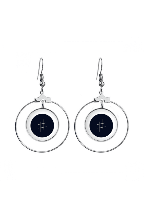 white music signature black earrings dangle hoop jewelry drop circle