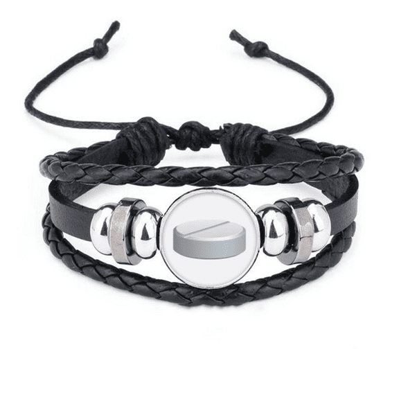 white pill health care products pattern bracelet braided leather woven wristband
