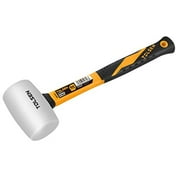 Tolsen White Rubber Mallet, 24oz, Fiberglass Handle, Double-faced Rubber Head - Soft, Non-slip Grip, Ideal for Construction, Upholstery & Automotive Work