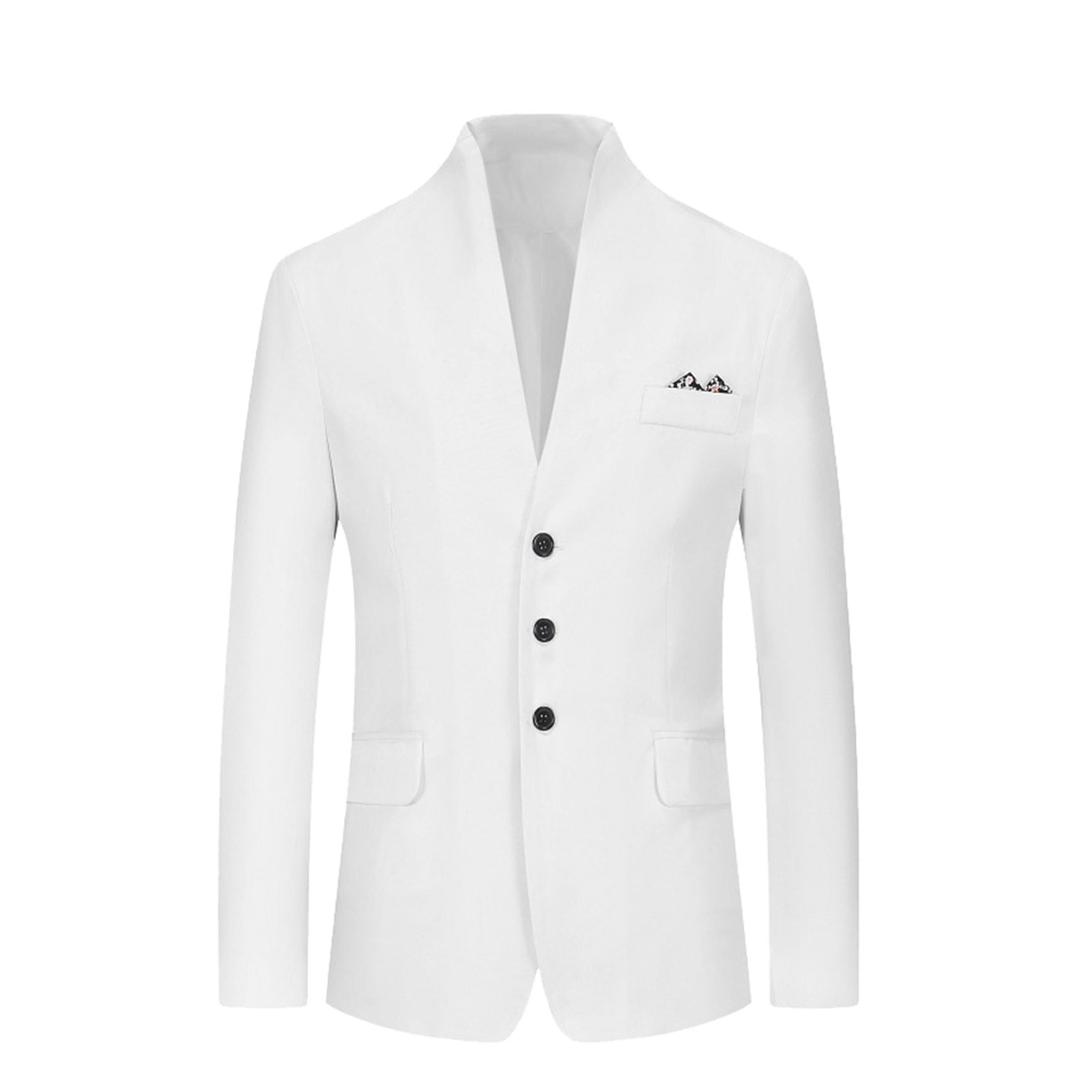 white suit mens casual autumn and winter trend suit collar single
