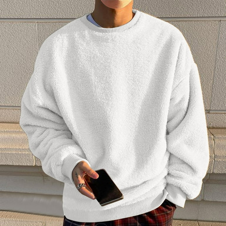 White fuzzy sweatshirt hot sale