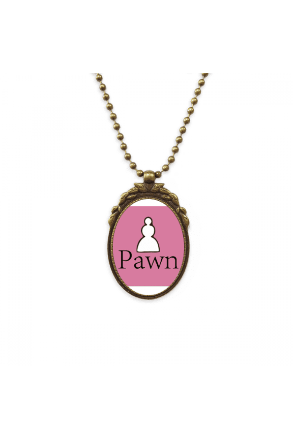 white word chess game antique necklace vintage bead pendant keychain