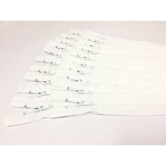 white ykk zippers - no. 3 zippers for dresses - pack of 20-12 inch