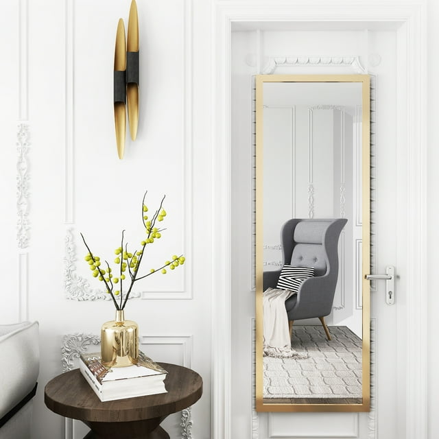 whitebeach Wall Mirror Full Length Door Mirror,Gold Bedroom Mirror Full