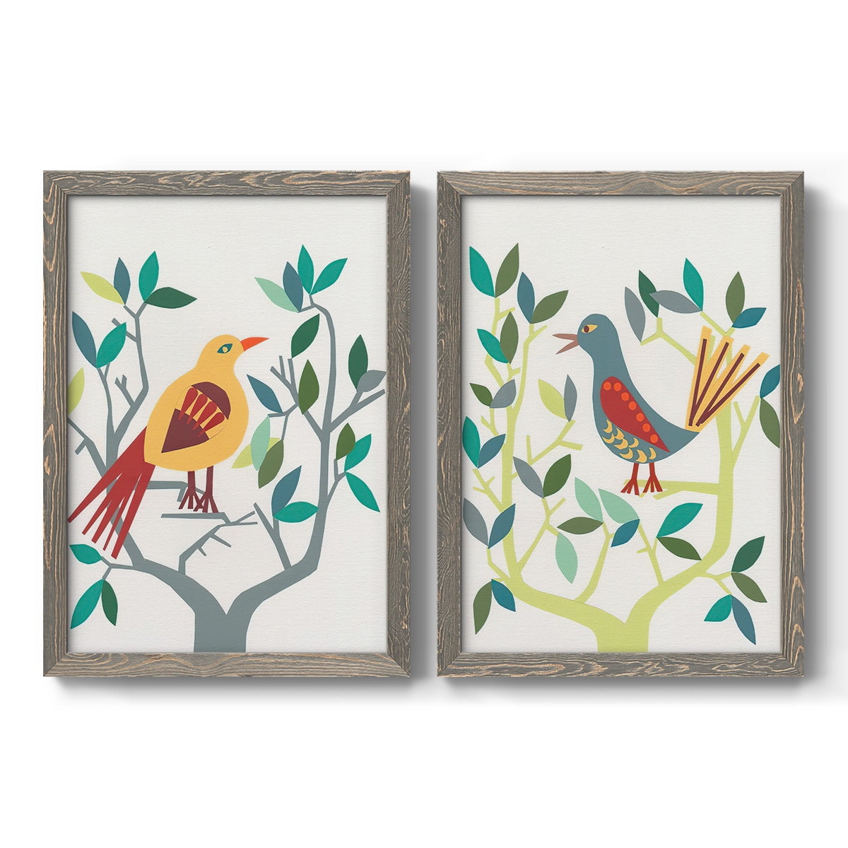 Whitty Bird III - Premium Framed Canvas 2 Piece Set - Ready to Hang