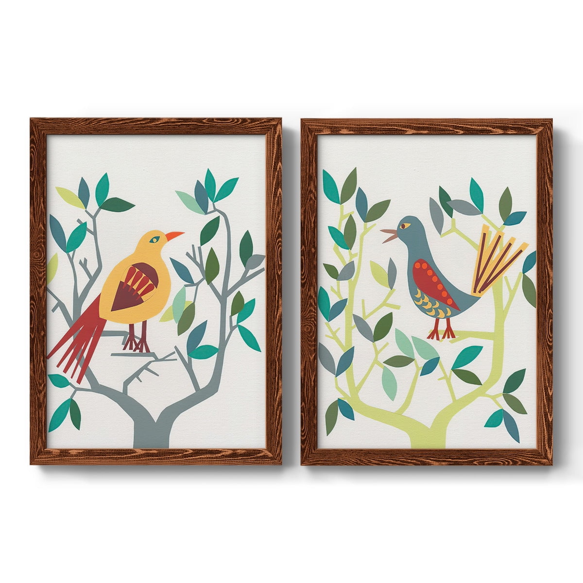 Whitty Bird III - Premium Framed Canvas 2 Piece Set - Ready to Hang