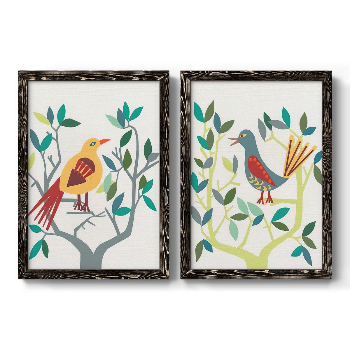 Whitty Bird III - Premium Framed Canvas 2 Piece Set - Ready to Hang